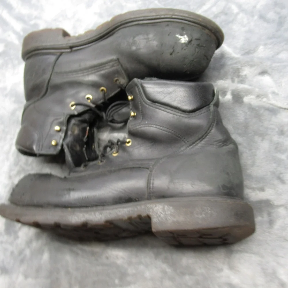 Red Wing Work Boots Mens 13 D Black Leather‎ Safety Steel Toe Lace-Up USA Made